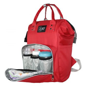 red diaper backpack