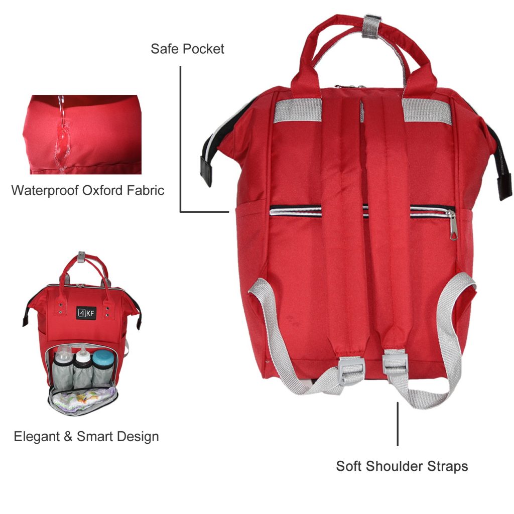 red diaper backpack